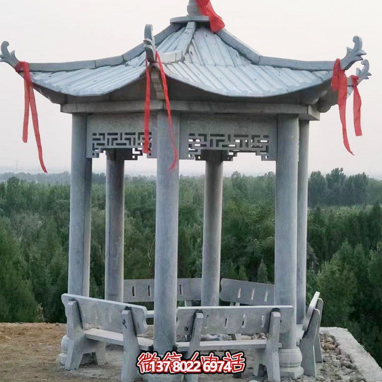精致大理石雕涼亭，讓您在公園乘涼休息