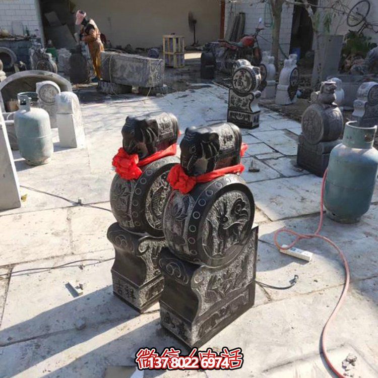 精美大理石仿古舊門墩雕塑，打造完美中式庭院