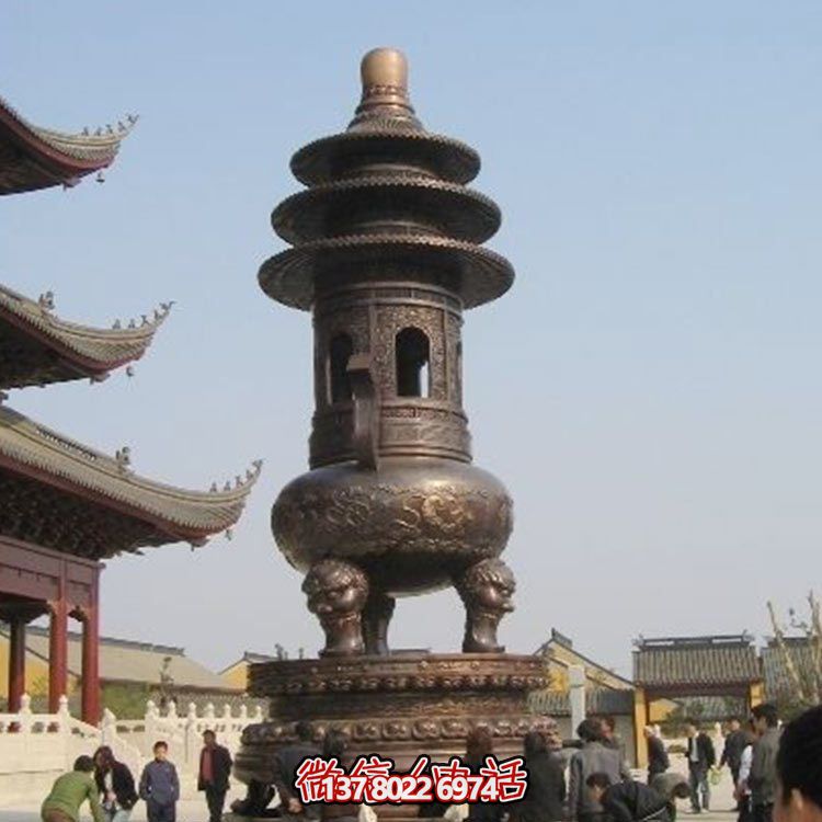 精美鑄銅大型寶蓋香爐，祈福燒香進(jìn)寶