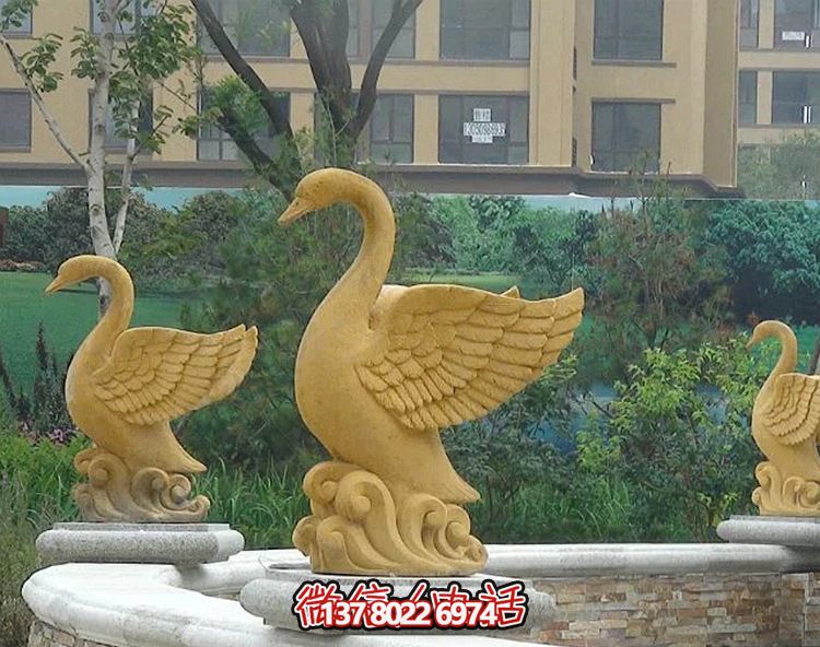 精美天鵝雕塑，唯美別墅景觀裝飾