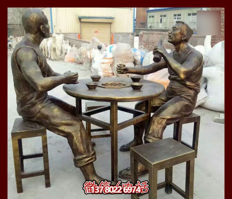 傳承文化，融入雕塑，銅雕人物給你一個古典的庭院別墅