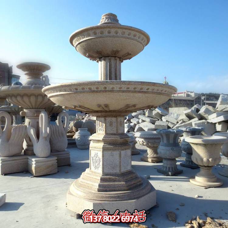 歐式黃銹石噴泉流水轉(zhuǎn)動球，點綴酒店會所景觀