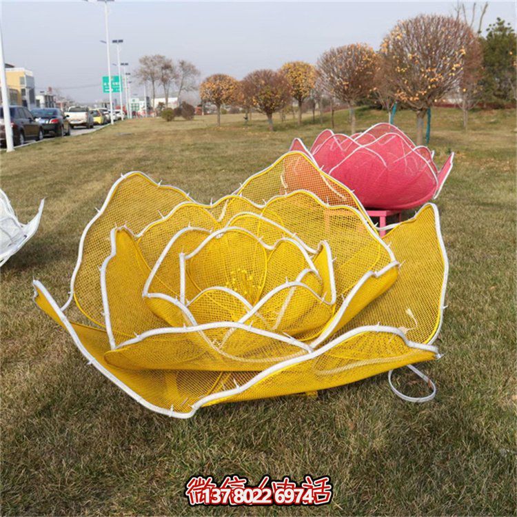 不銹鋼玫瑰花鏤空雕塑擺件，點綴戶外公園花園