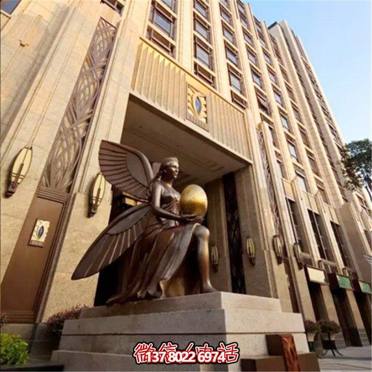 玻璃鋼仿銅西方女人物雕塑，為小區(qū)、寫字樓門前添彩