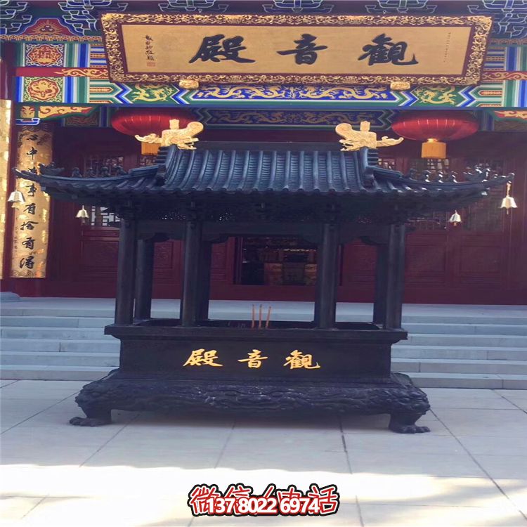 華寶鑄鐵長形香爐，讓觀音殿更加美麗