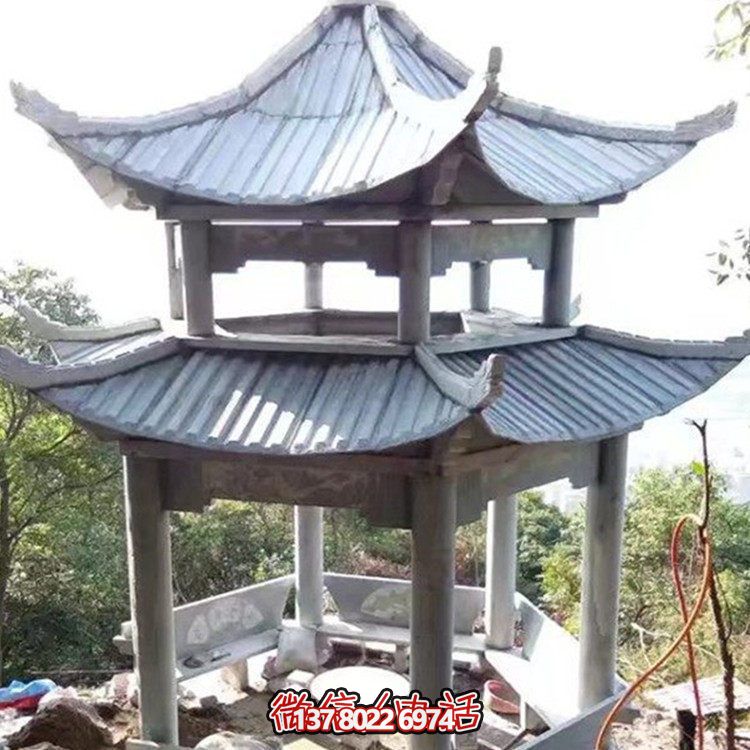 經(jīng)典雙層大理石雕塑涼亭，給你不一樣的室外體驗