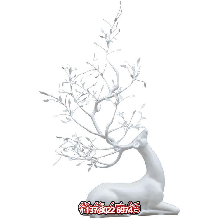 玻璃鋼雕塑梅花鹿，抽象戶外園林裝飾