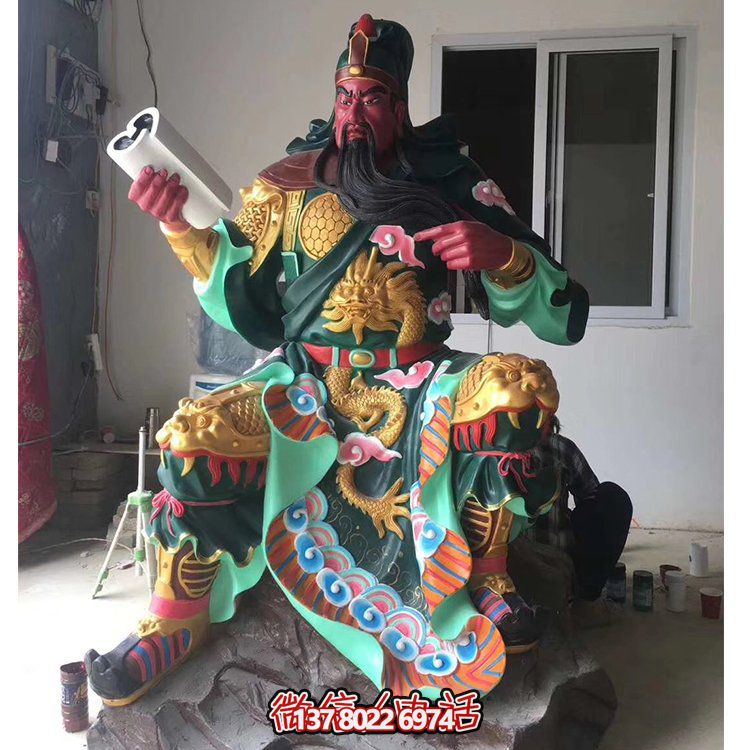 玻璃鋼關公神像，打造古典寺廟氛圍