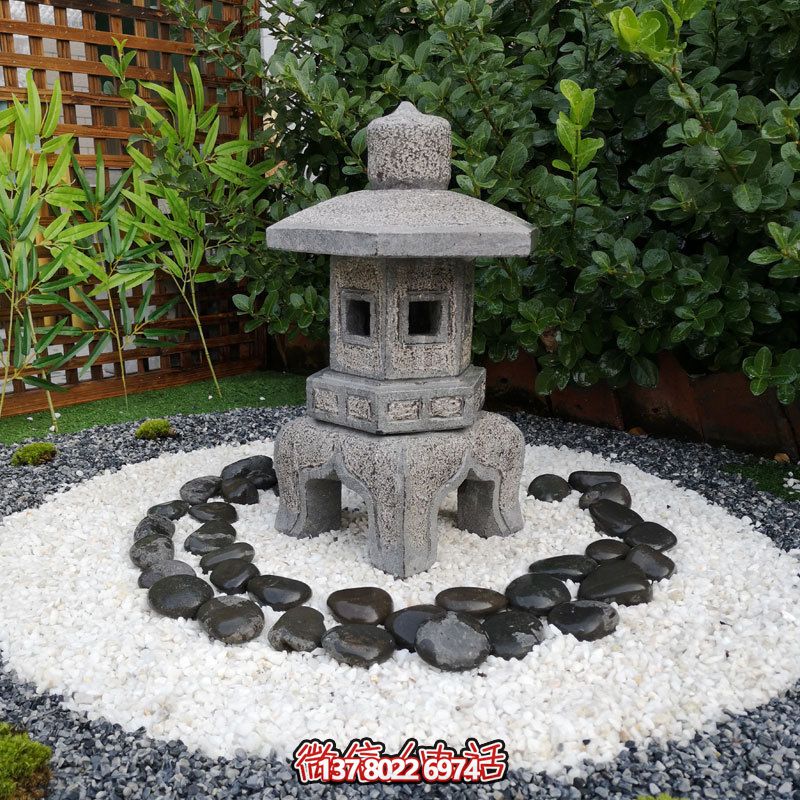 日式戶(hù)外石雕石燈，傳承精致大理石園林雕塑