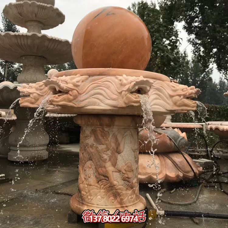 天然紅木雕刻龍頭風(fēng)水球，企業(yè)禮品貼心挑選