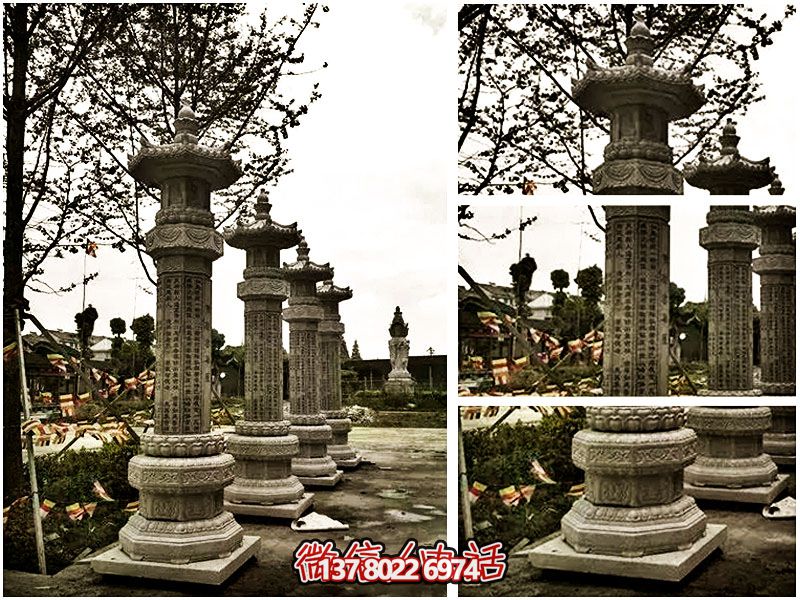 大理石經(jīng)幢，傳承歷史文化，融園林、寺院、刻字于一體
