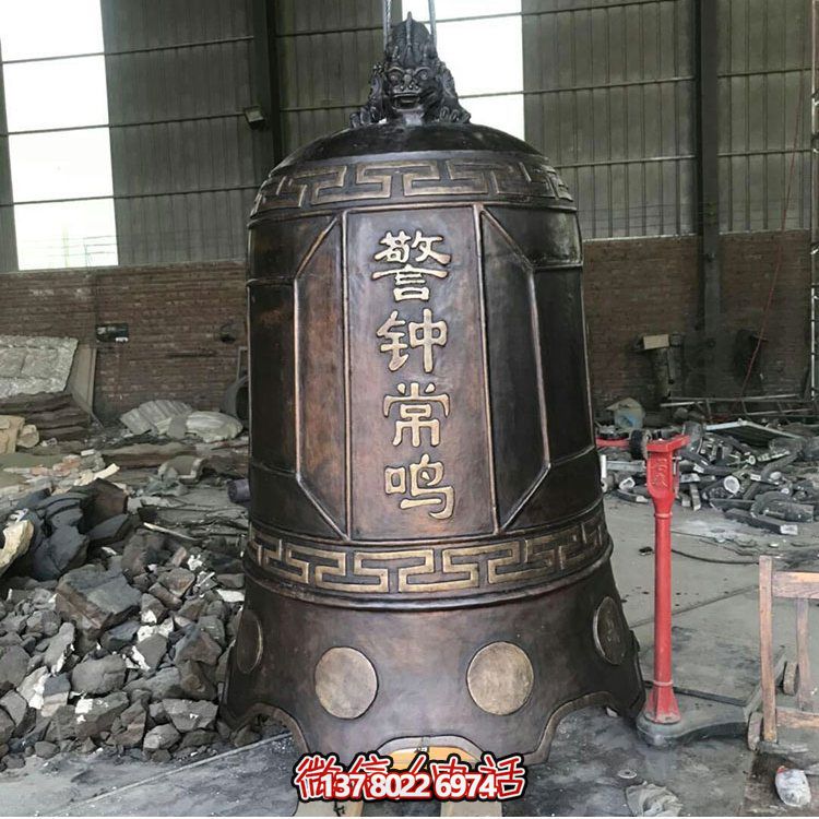 大型仿銅鐘玻璃鋼雕塑，給景區(qū)、寺廟、園林帶來更多美好