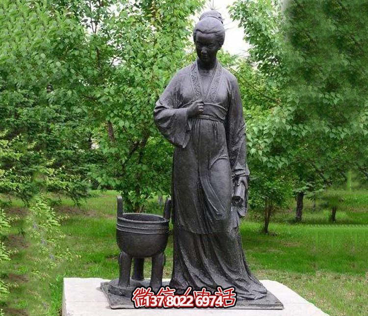 宋代婉約風(fēng)青銅鍛造銅雕，李清照詩意縈繞