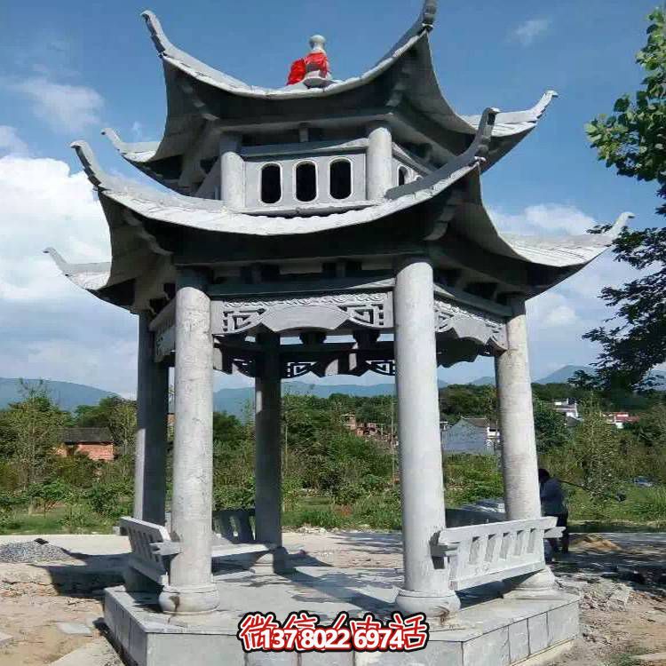 優(yōu)雅雙層石雕涼亭，給您的園林添彩
