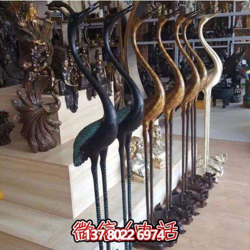 精美銅雕擺件，裝飾園林景區(qū)的丹頂鶴雕塑
