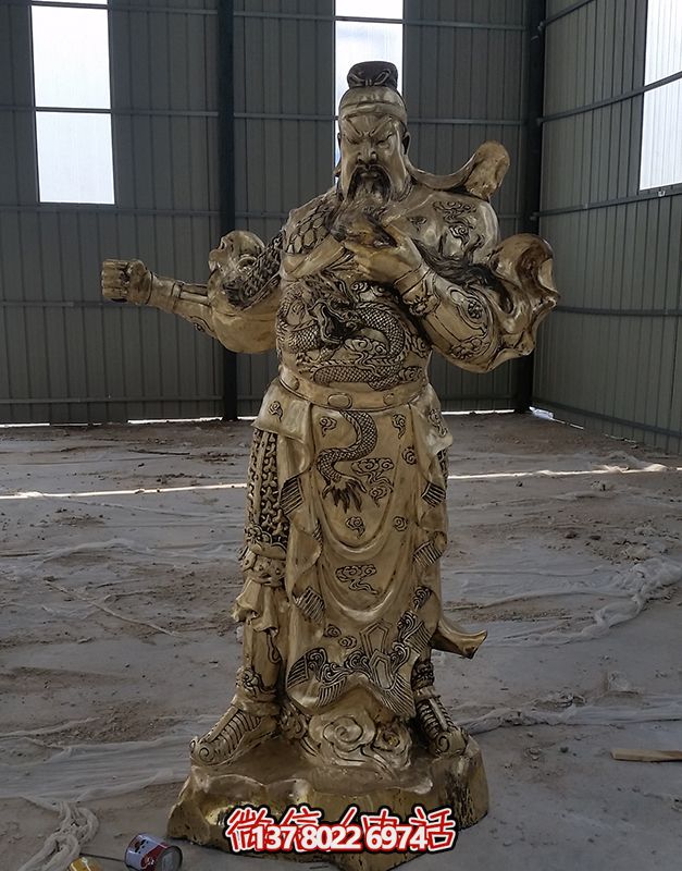 開業(yè)大吉，關(guān)公佛像黃銅雕塑，招財進(jìn)寶