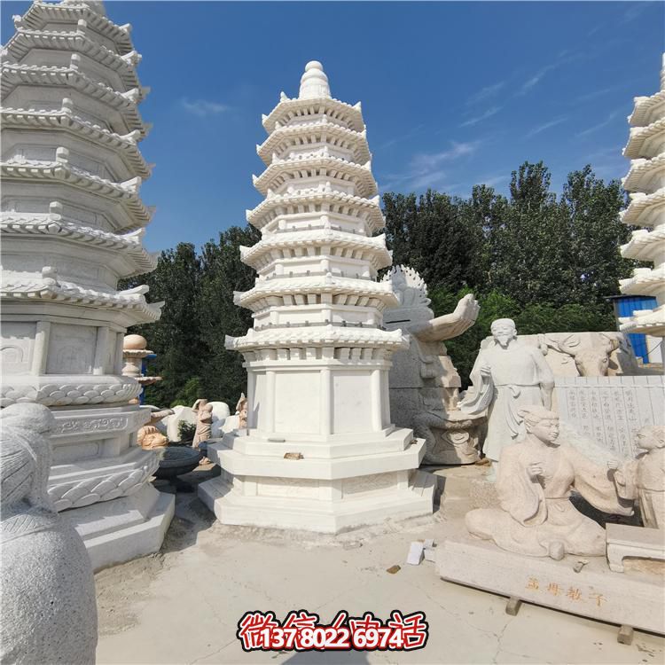經典漢白玉寶塔，打造完美園林景觀