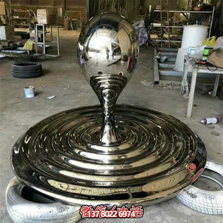 水景景觀不銹鋼擺件，精致創(chuàng)意鏡面水滴擺放