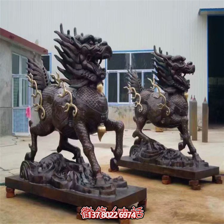 山水之藝，大型銅雕麒麟神雕塑