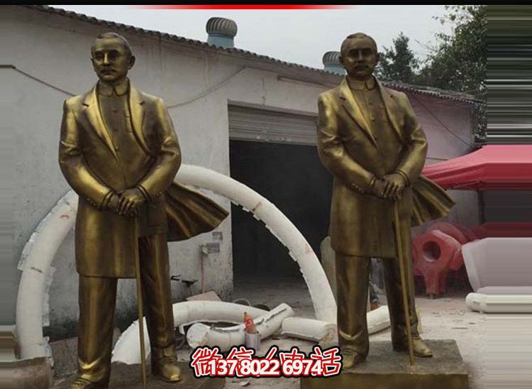 偉人孫中山仿銅雕塑，玻璃鋼擺放景觀園林