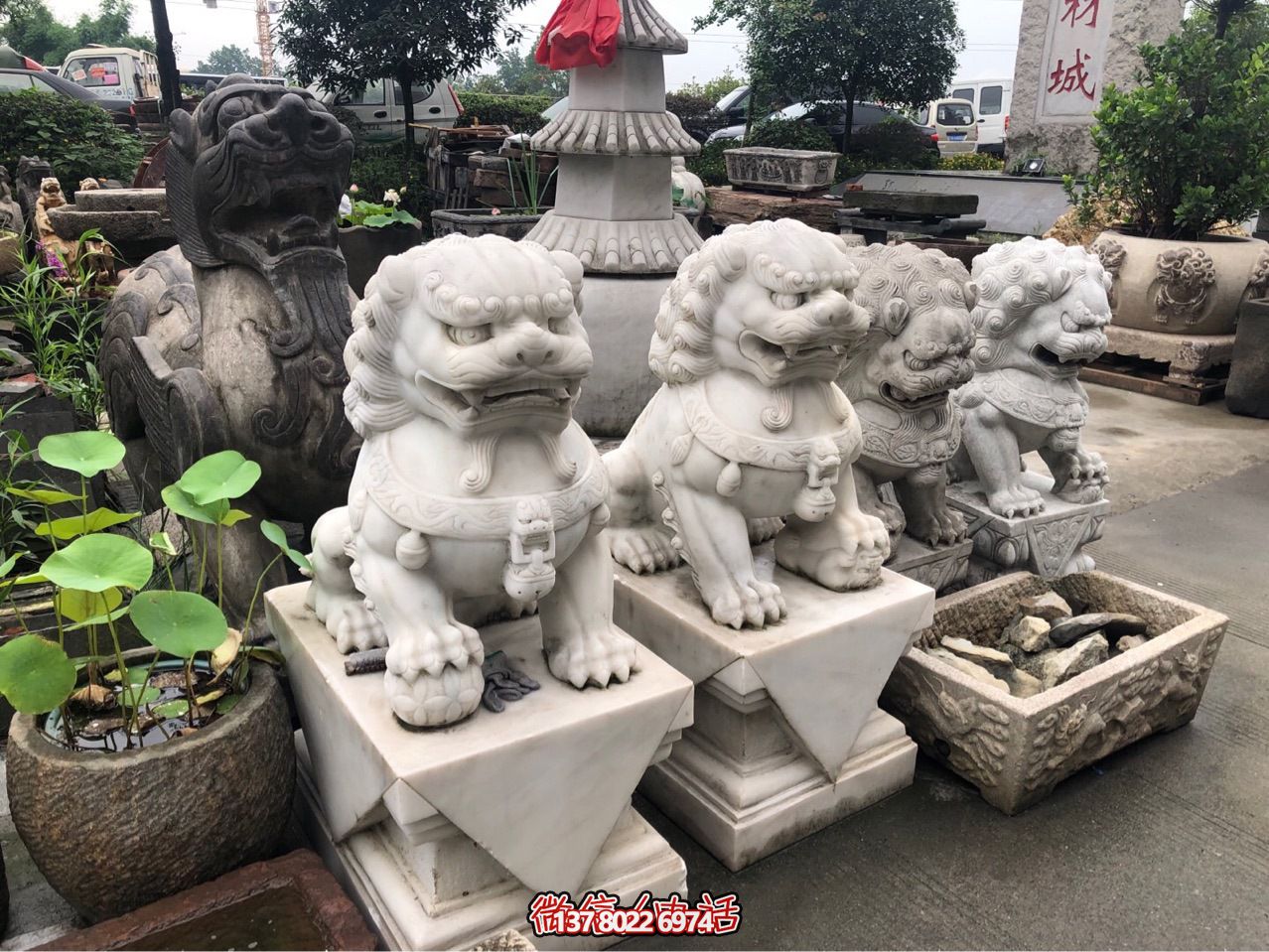 精美獅子雕塑，企業(yè)招財(cái)納福
