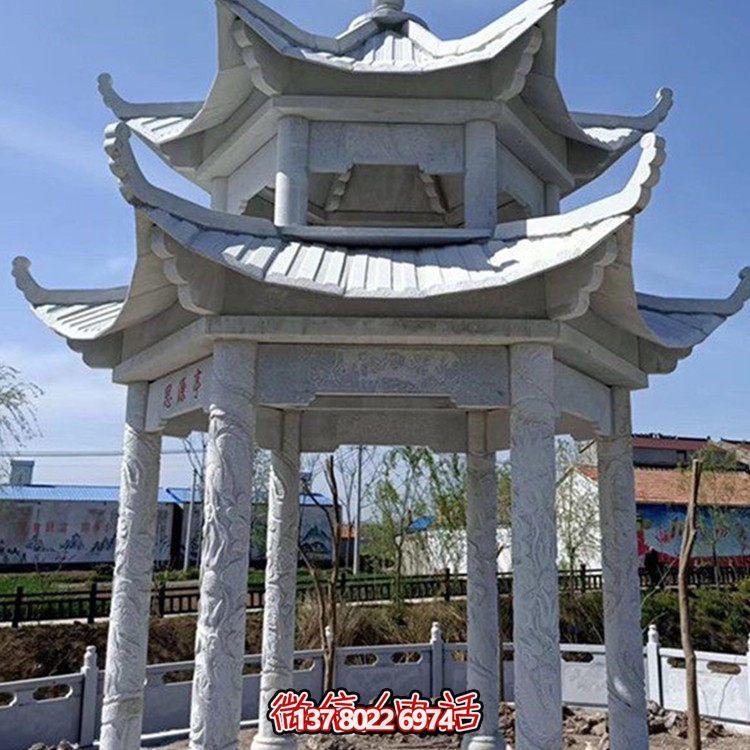 精美大理石石雕涼亭，打造完美的戶外園林景觀