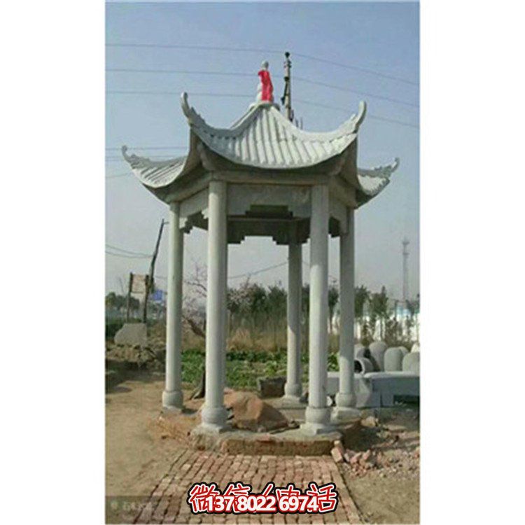精美雕刻石頭涼亭，享受乘涼休息的樂趣