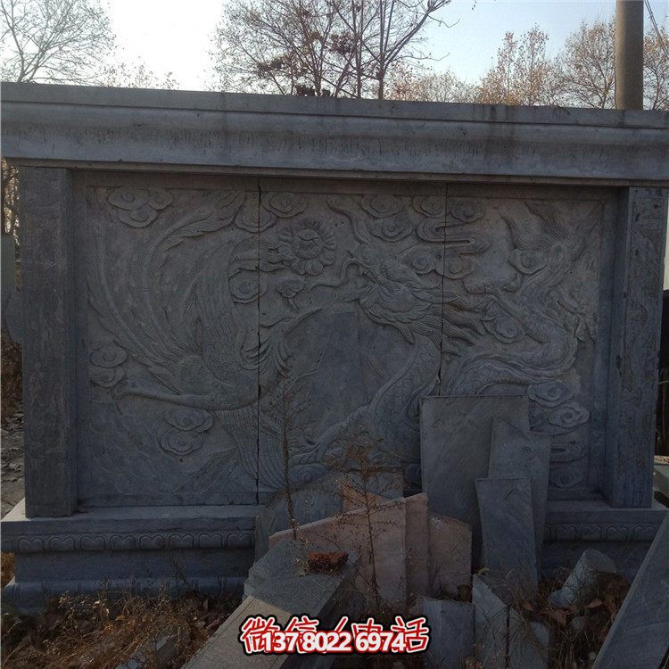 經(jīng)典中式庭院，清新山水浮雕照壁