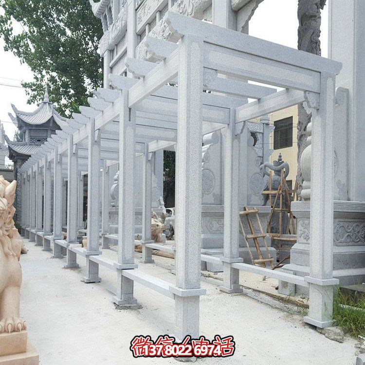 精美大理石石雕裝飾長(zhǎng)廊，美化小區(qū)戶外環(huán)境
