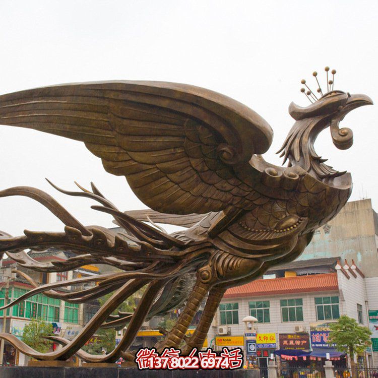 大型鳳凰銅雕擺件，增添廣場氣派