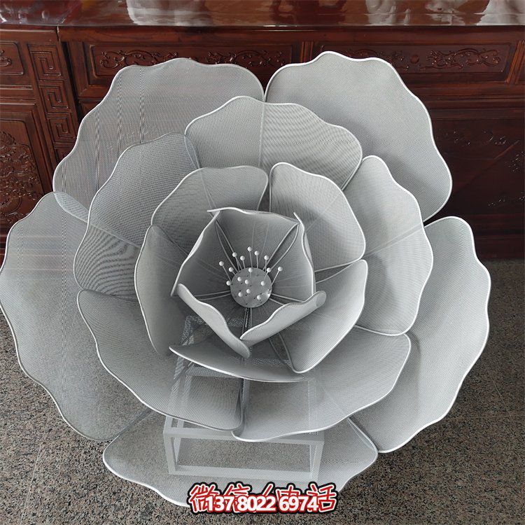 不銹鋼鏤空戶外蓮花雕塑，更美的園林景觀