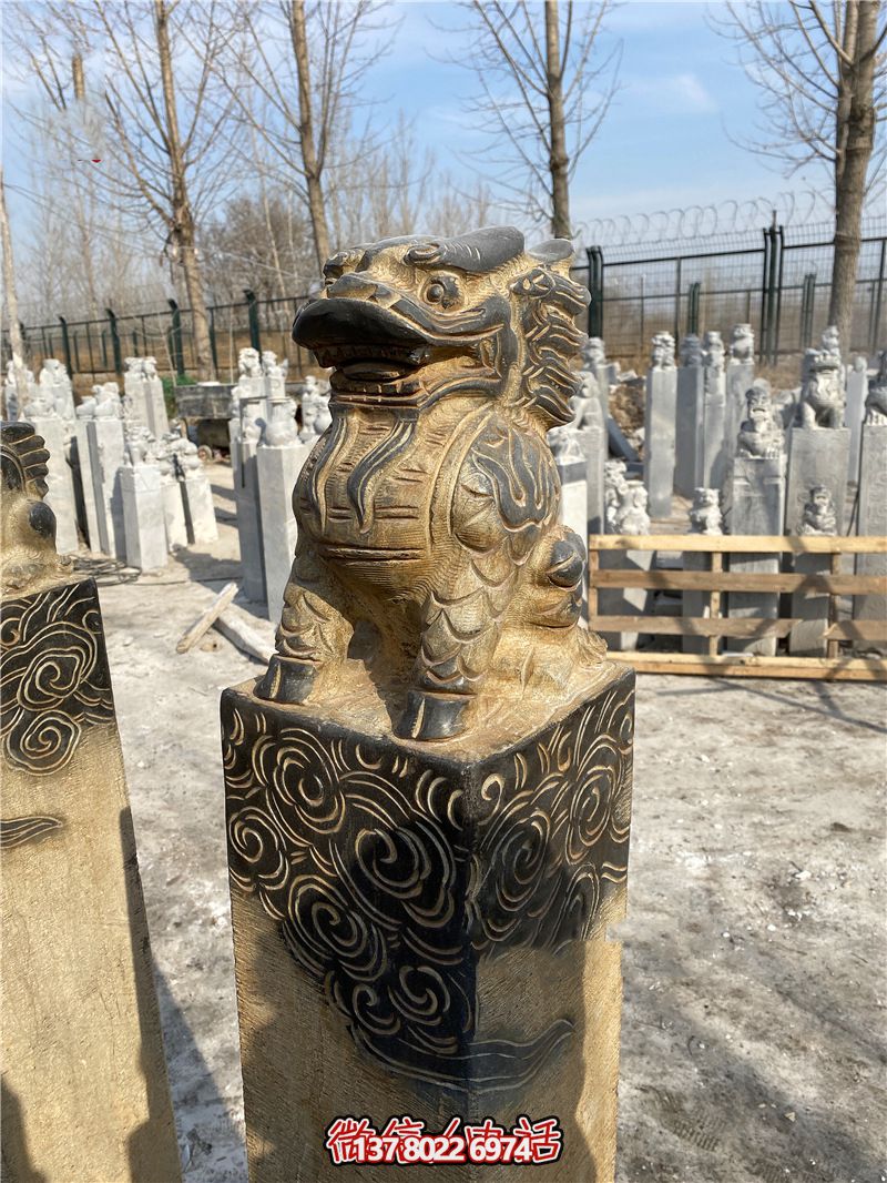 傳統(tǒng)風(fēng)格古典庭院——祥云環(huán)繞、大理石拴馬柱