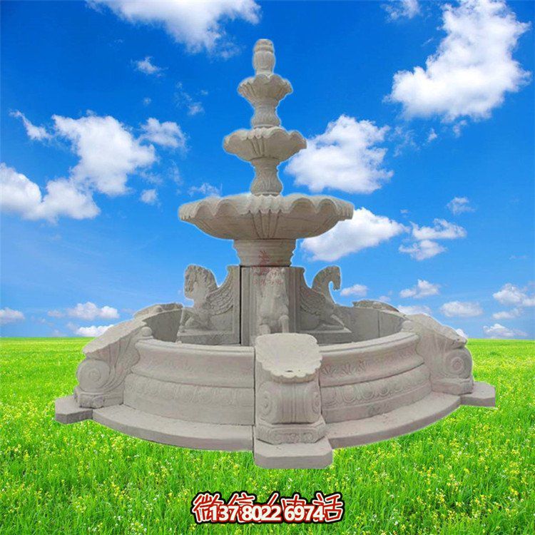 精美石雕噴泉，點(diǎn)綴大理園林之美