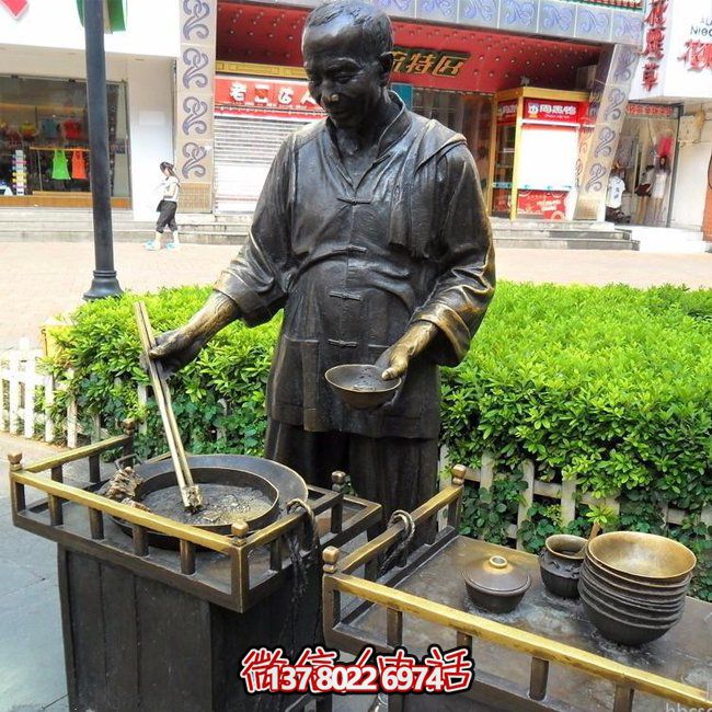 仿銅人物玻璃鋼小吃，給你無與倫比的景區(qū)體驗(yàn)
