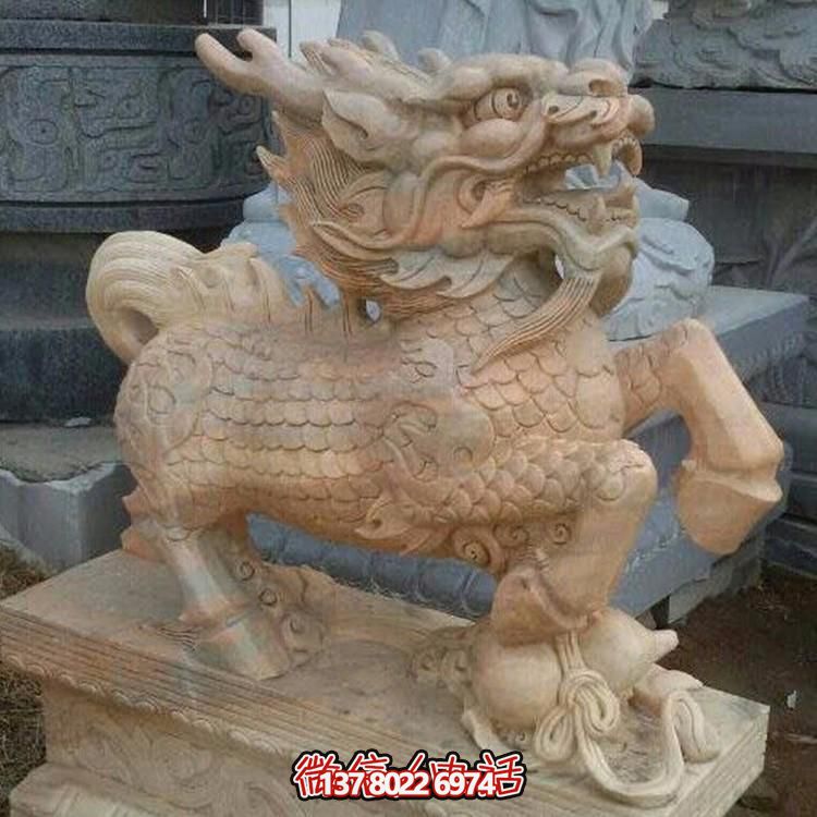 漢白玉獅子瑞獸石雕，給您的企業(yè)門前帶來吉祥福氣