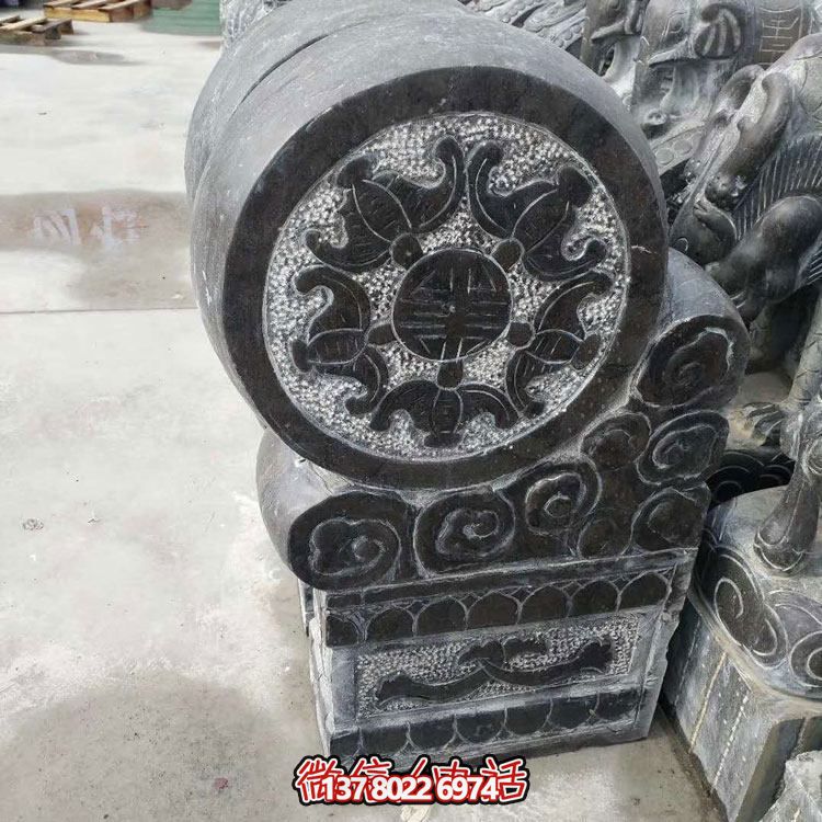 精美青石浮雕抱鼓石雕塑，點(diǎn)綴門(mén)口庭院