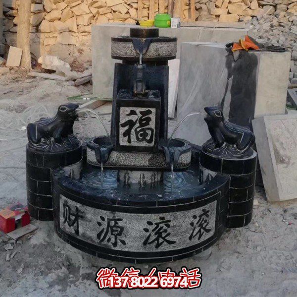 大理石雕刻造景擺件，營造室外庭院財源滾滾流水水