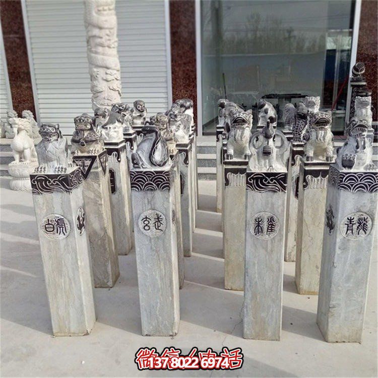 精美大理石雕塑，辟邪鎮(zhèn)宅，拴馬樁大型裝飾