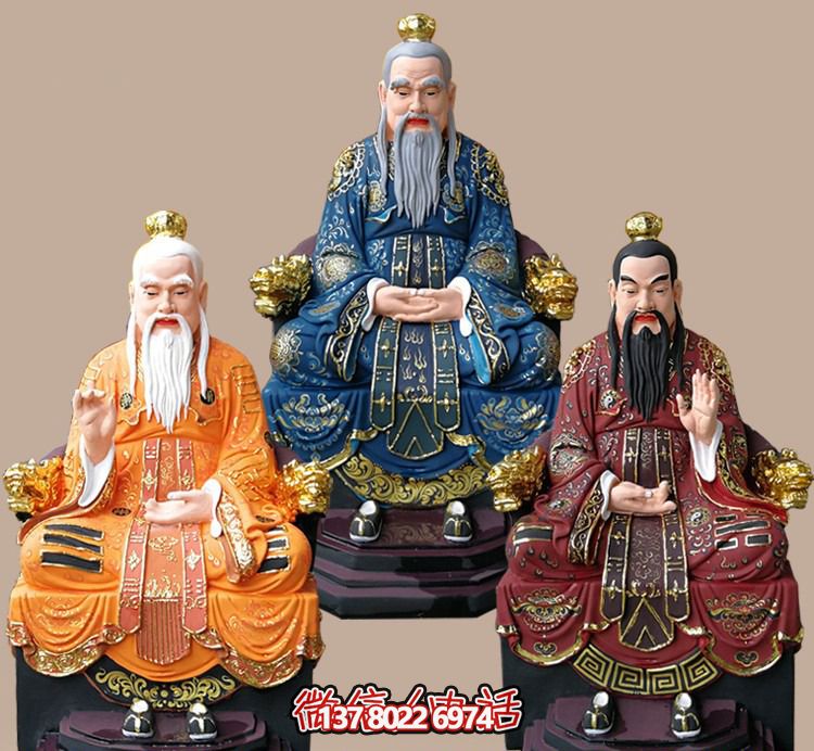 玻璃鋼老子三清尊神佛像，精美彩繪全景展示梵形神寶君