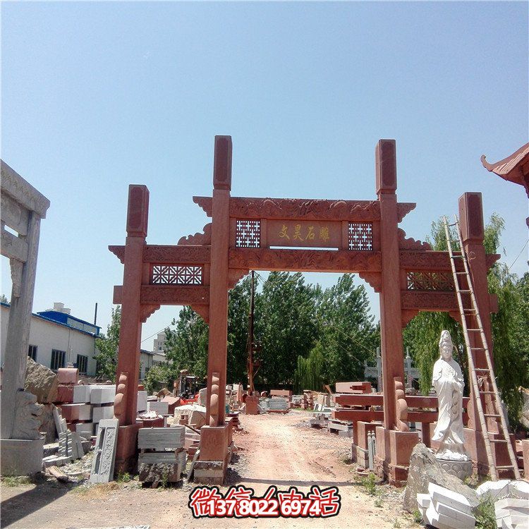 仿古雕塑擺件，青石大理石裝飾門樓牌樓牌坊村口