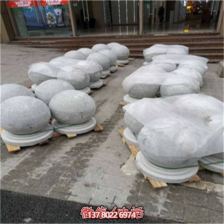 花崗巖芝麻白廣場道路交通擋車擋路阻車圓球、景觀石