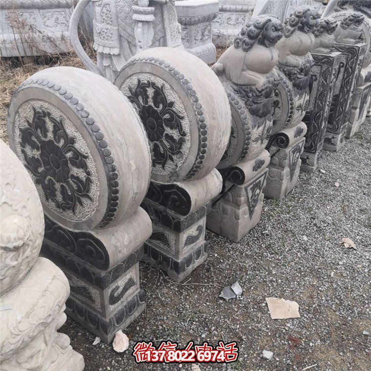 抱鼓石，青石仿古門(mén)墩