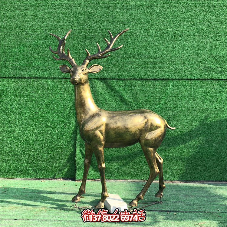 玻璃鋼仿銅鹿，梅花鹿