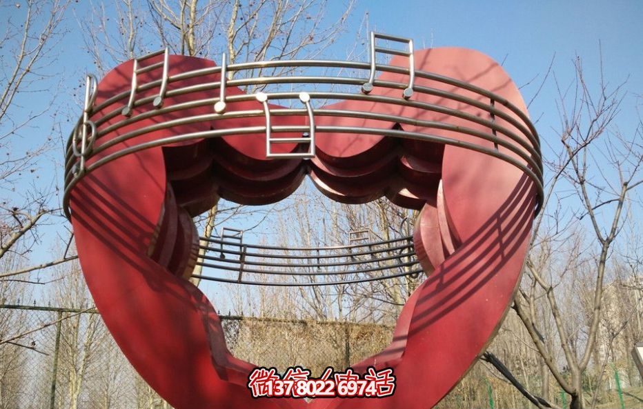戶外廣場(chǎng)玻璃鋼音符愛心雕塑 戶外廣場(chǎng)玻璃鋼音符愛心雕塑