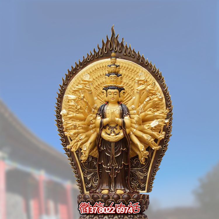 景區(qū)寺廟大型銅雕貼金浮雕千手觀(guān)音雕塑 景區(qū)寺廟大型銅雕貼金浮雕千手觀(guān)音雕塑