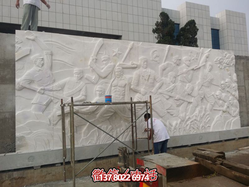 漢白玉文化景觀(guān)墻項(xiàng)目-河南漯河烈士陵園浮雕墻工程